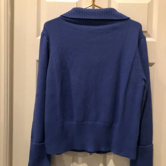 T Talbots Blue Zip-up Sweater - Picture 5 of 5